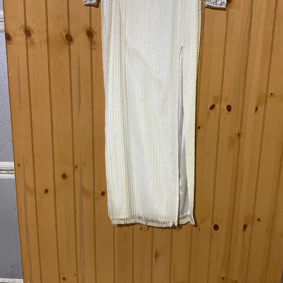 Ivory bedazzled full length formal - Picture 3 of 13